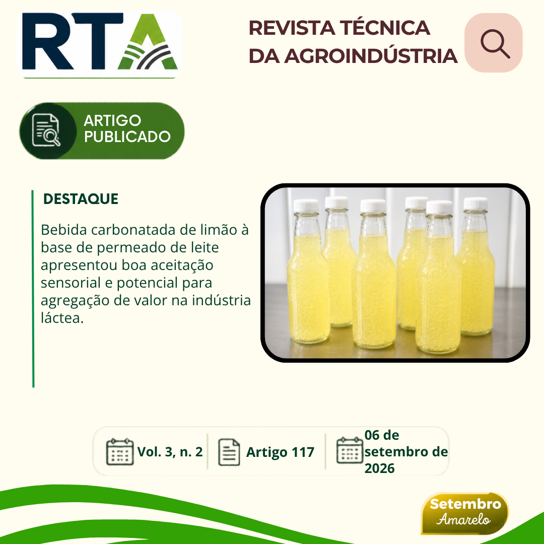 BEBIDA CARBONATADA DE LIMÃO ELABORADA COM PERMEADO DE LEITE: ACEITAÇÃO SENSORIAL E INTENÇÃO DE COMPRA